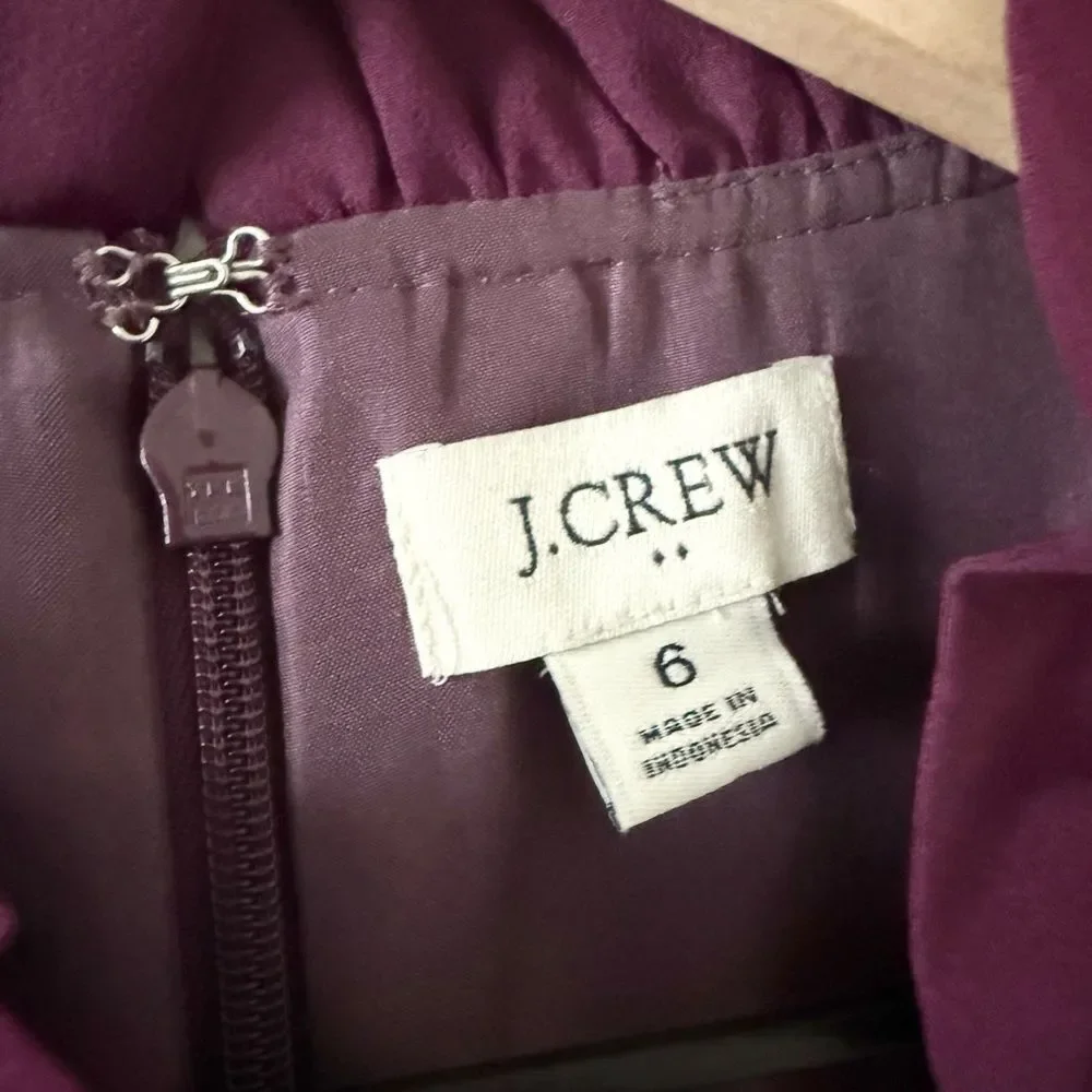 J. Crew Long Sleeve Sheath Mini Dress in Magenta Size 6